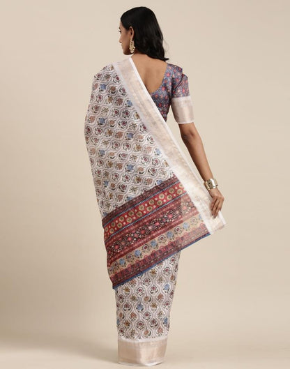 Off White Viscose Saree | Sudathi