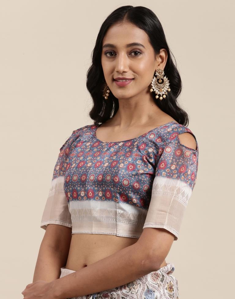 Off White Viscose Saree | Sudathi