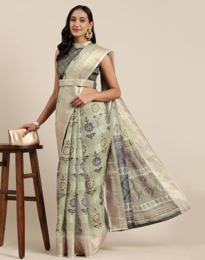 Light Olive Viscose Saree | Sudathi