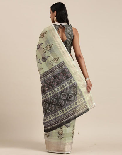 Light Olive Viscose Saree | Sudathi