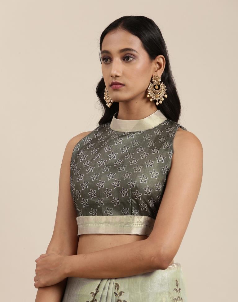 Light Olive Viscose Saree | Sudathi