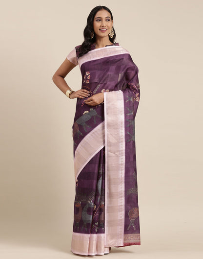Purple Viscose Saree | Sudathi