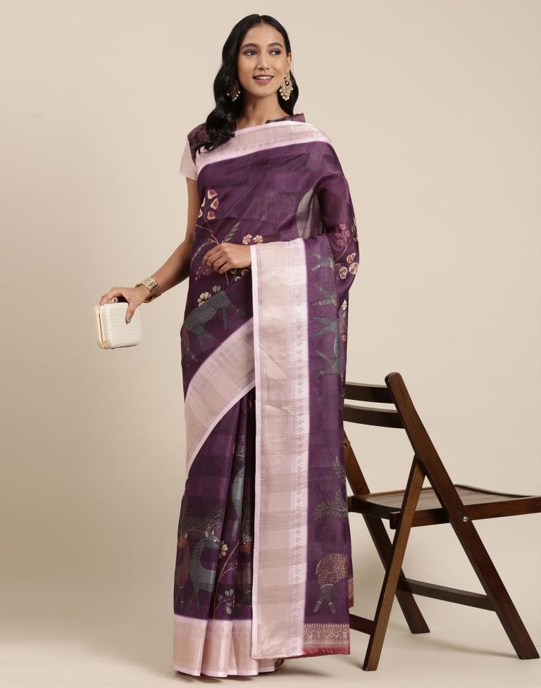 Purple Viscose Saree | Sudathi