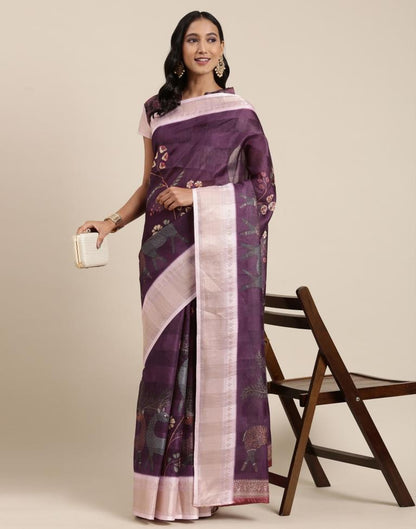 Purple Viscose Saree | Sudathi