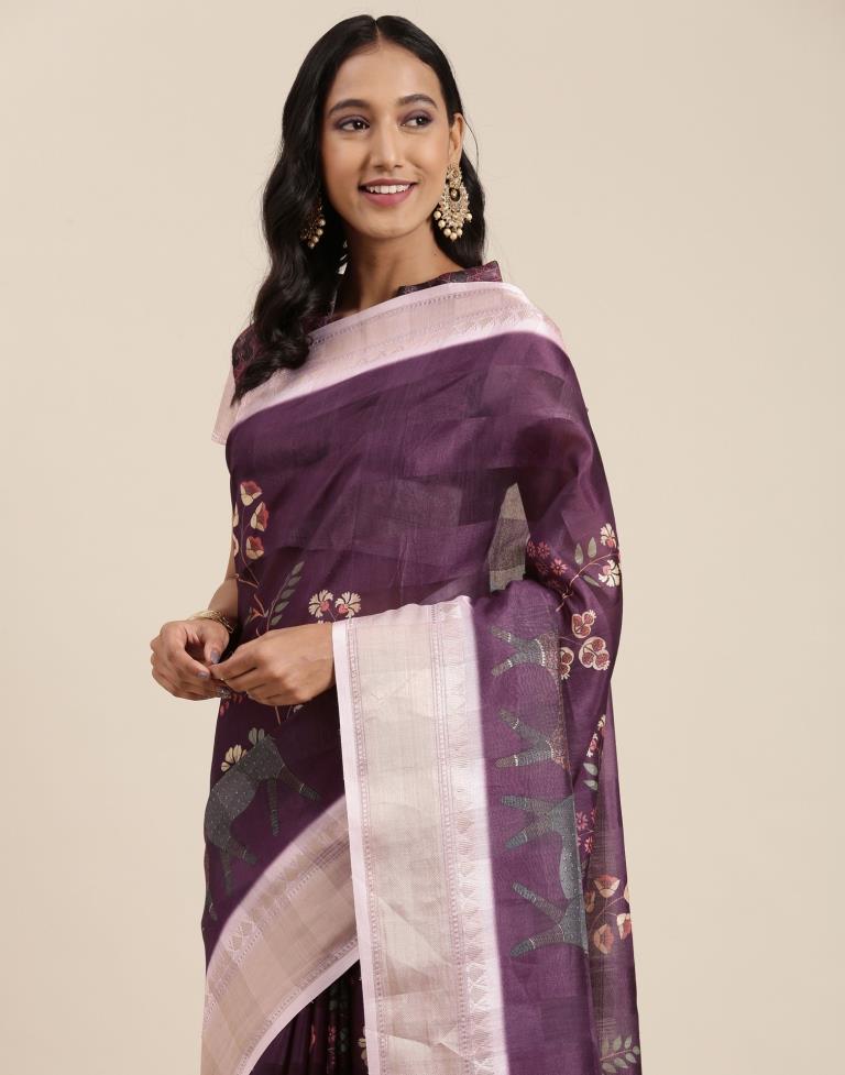 Purple Viscose Saree | Sudathi