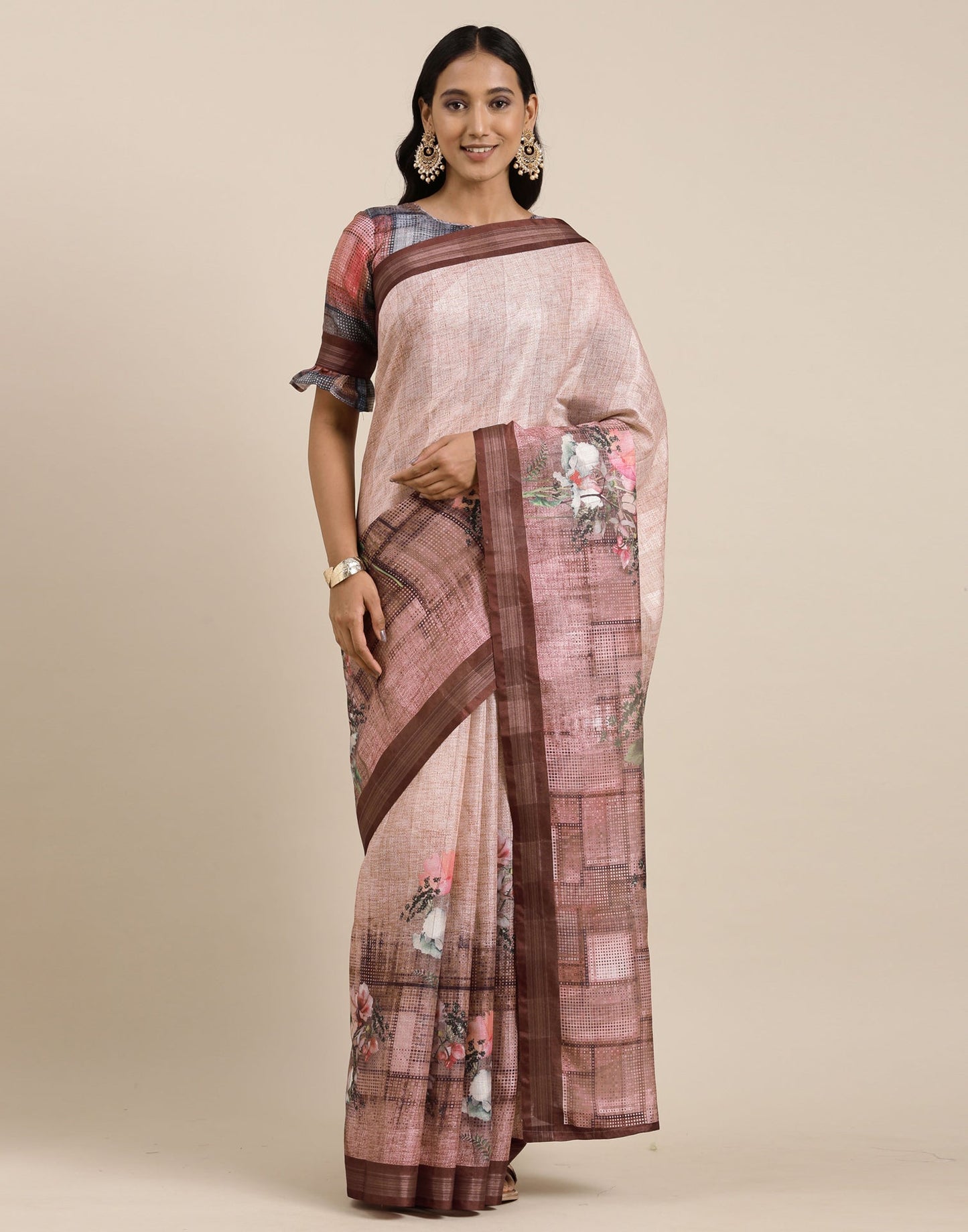 Rose Golden Viscose Saree | Sudathi
