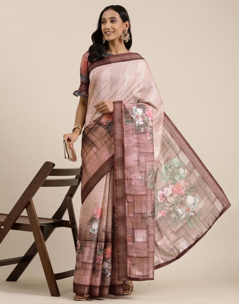 Rose Golden Viscose Saree | Sudathi