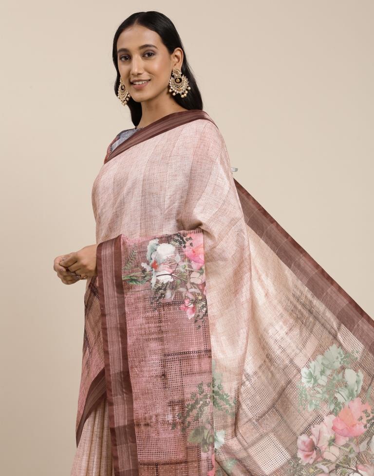 Rose Golden Viscose Saree | Sudathi