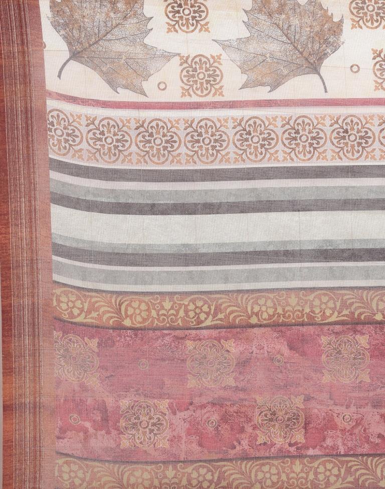 Dusty Green And Multicolored Viscose Saree | Sudathi