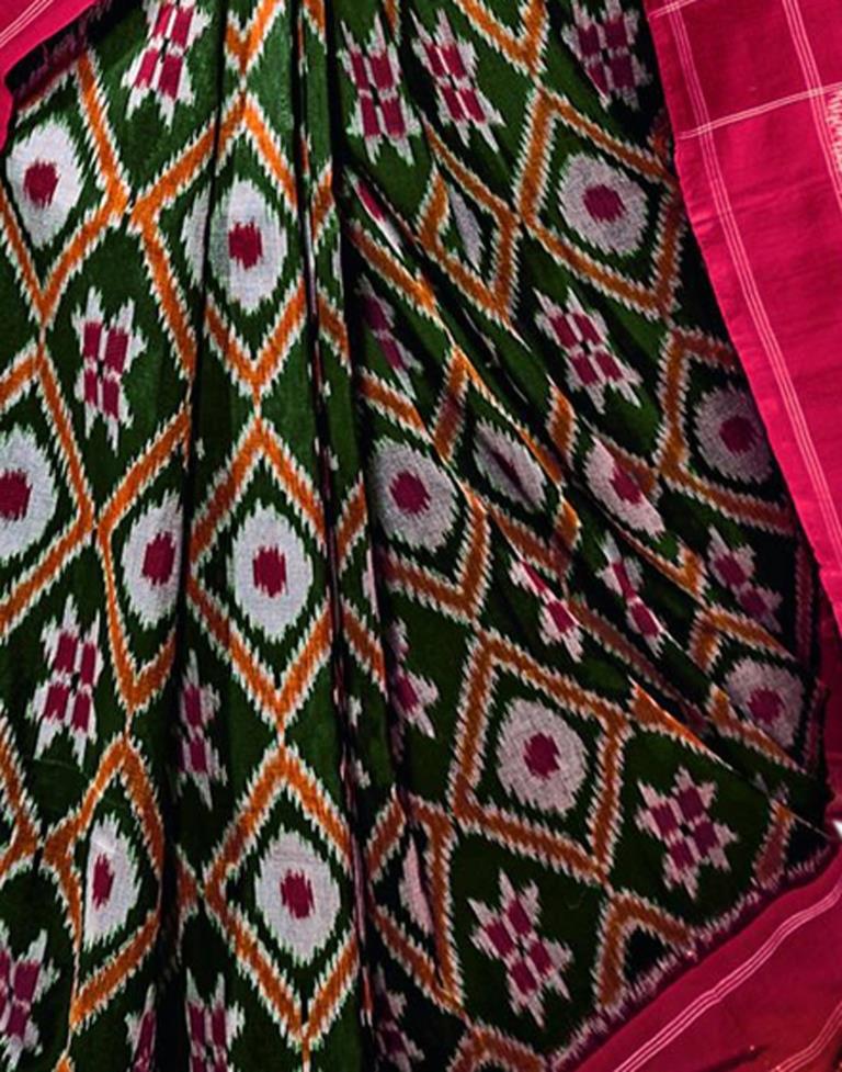 Dark Green Cotton Saree | Sudathi