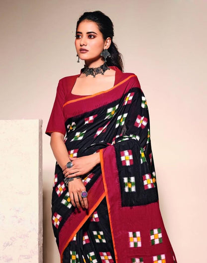 Black Cotton Saree | Sudathi