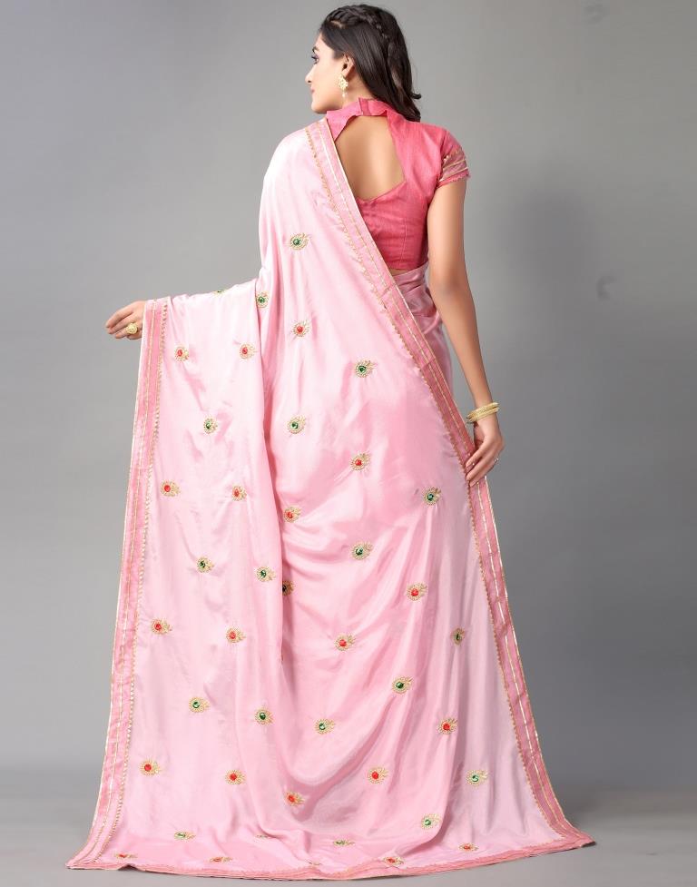 Light Pink Chinon Saree | Sudathi