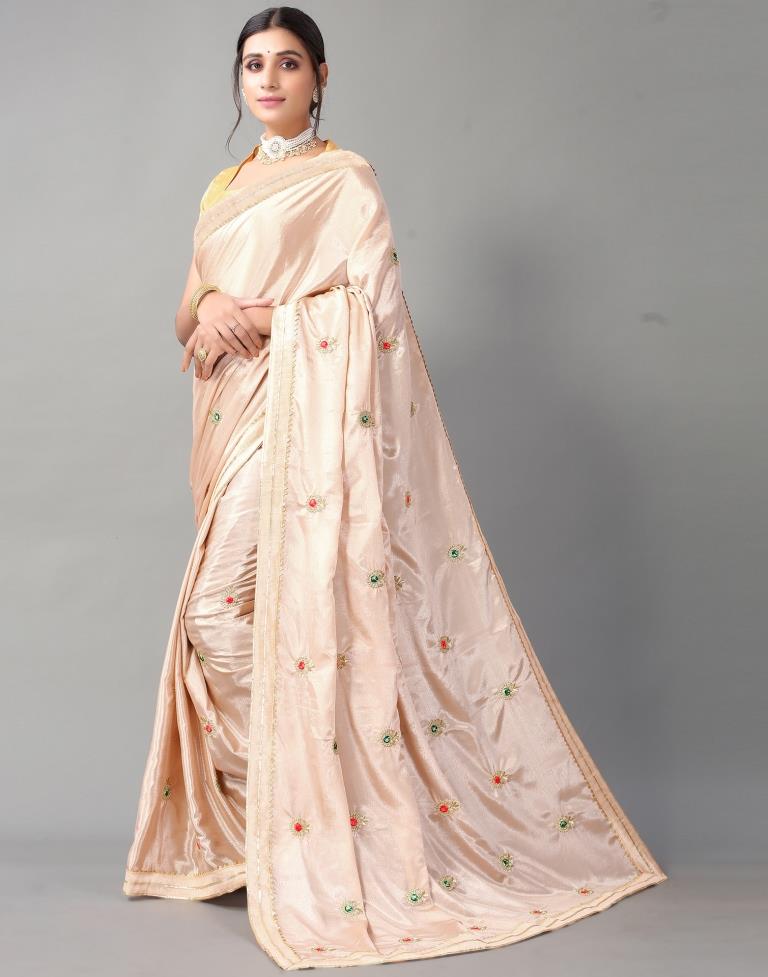 Light Brown Chinon Saree | Sudathi
