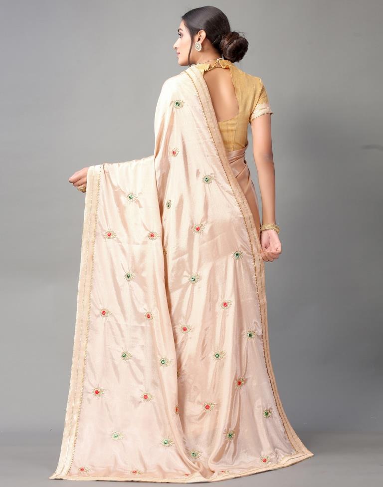 Light Brown Chinon Saree | Sudathi