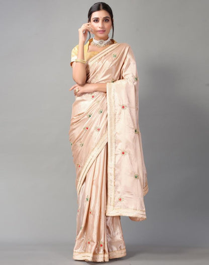 Light Brown Chinon Saree | Sudathi