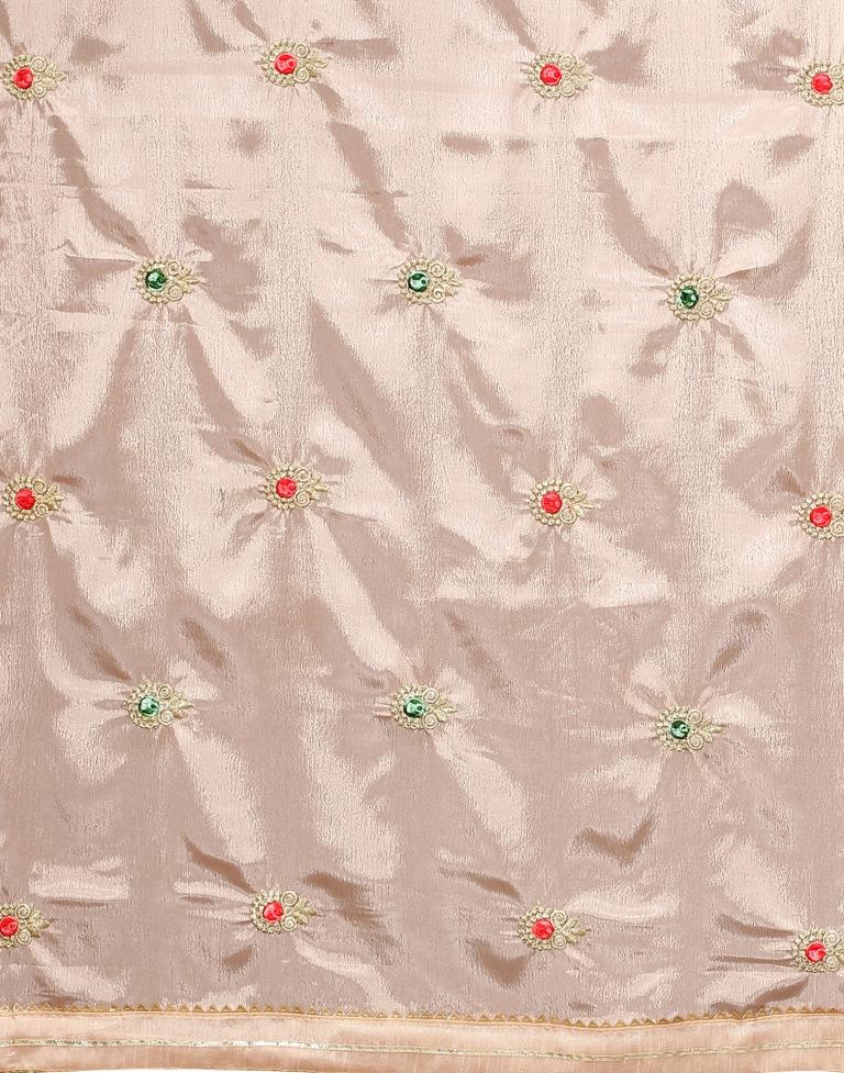 Light Brown Chinon Saree | Sudathi