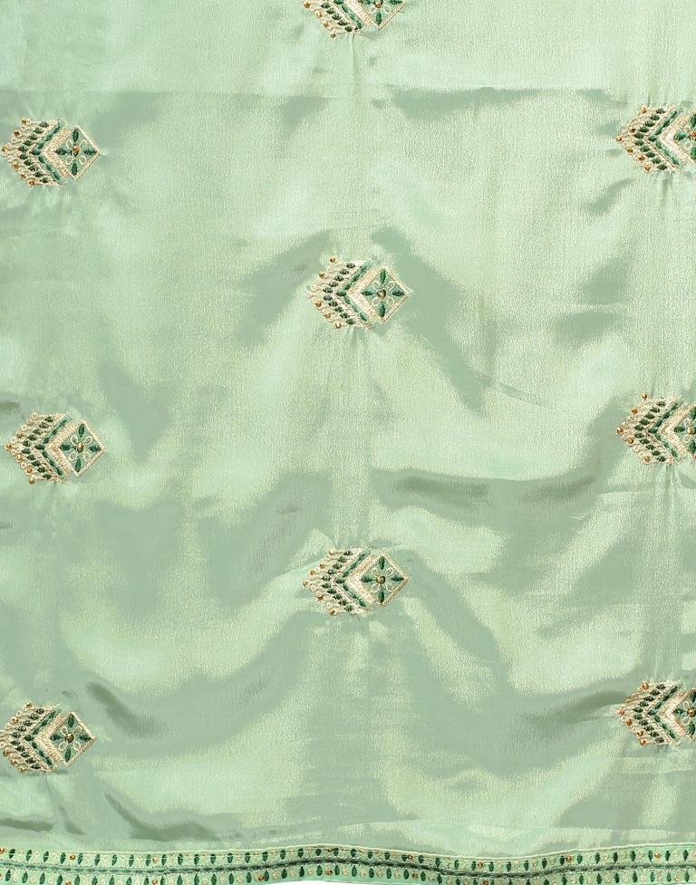 Pista Green Embroidery Saree | Sudathi