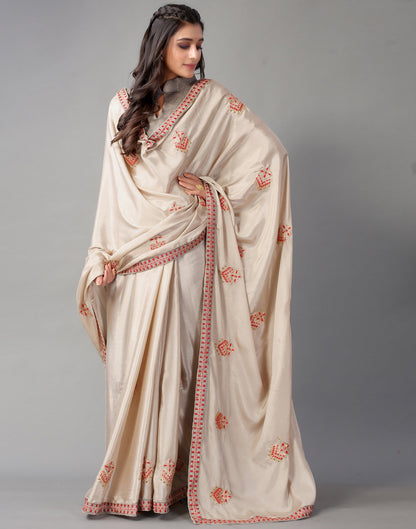 Beige Embroidery Saree | Sudathi