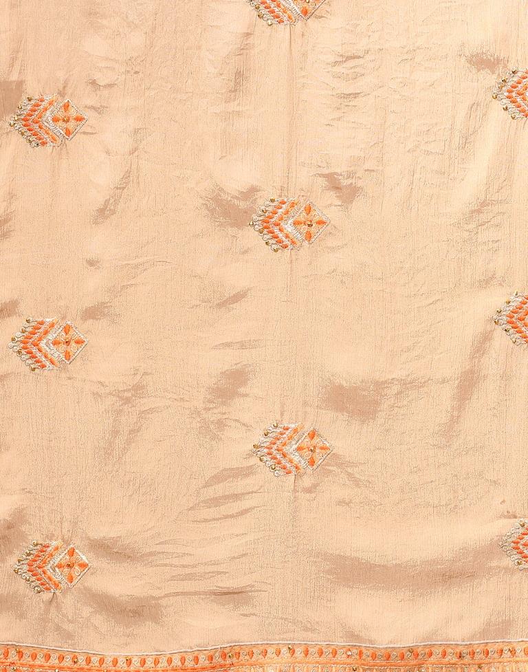 Light Orange Embroidery Saree | Sudathi