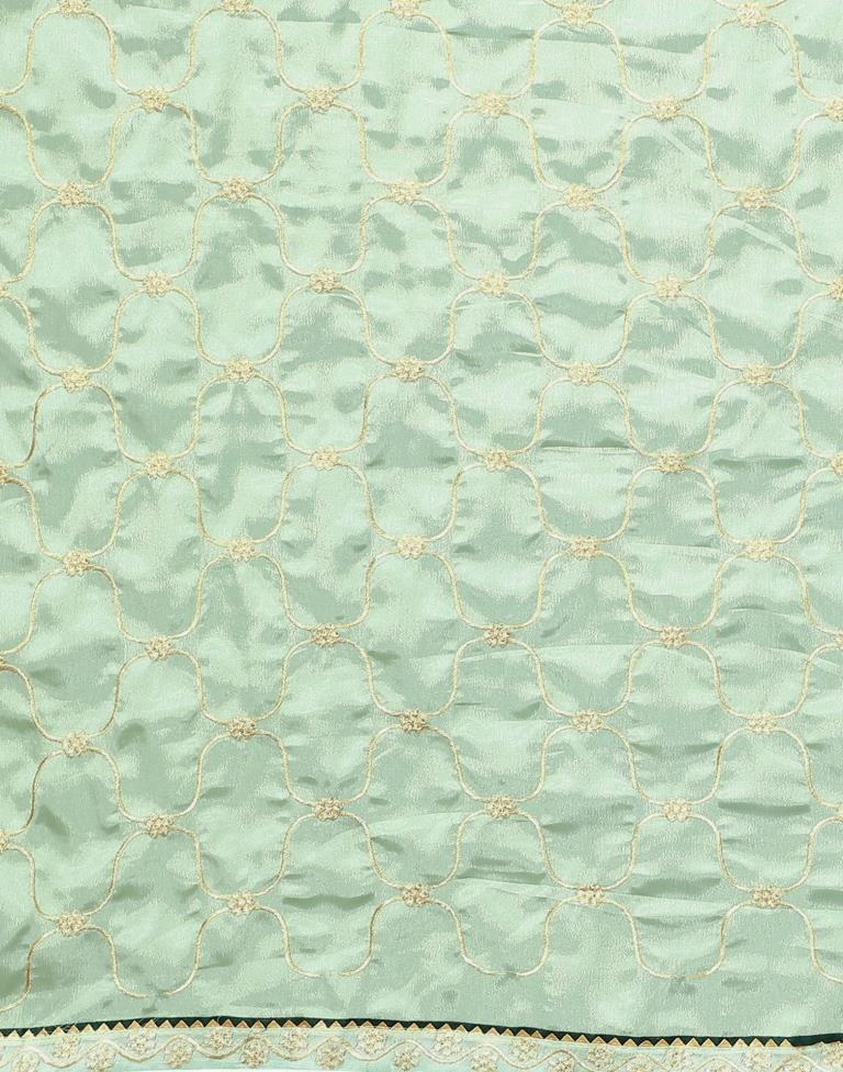 Pista Green Chinon Saree | Sudathi