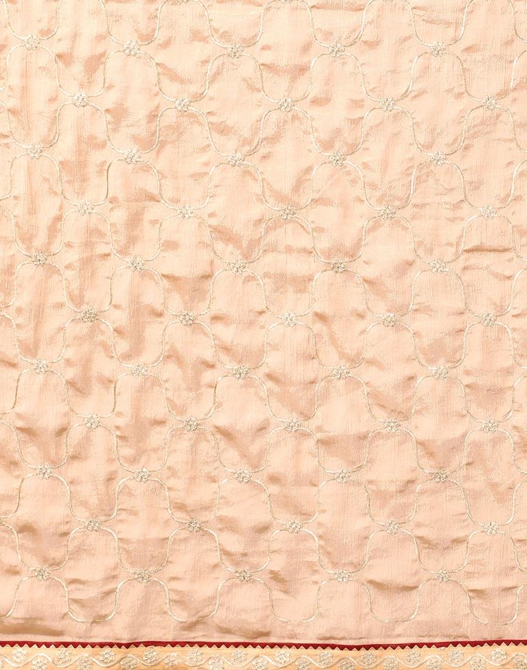 Peach Chinon Saree | Sudathi