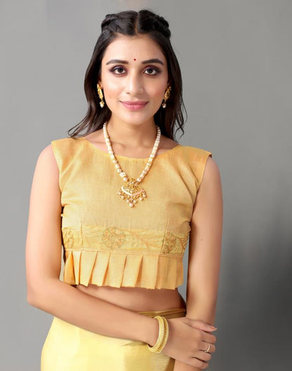 Light Yellow Chinon Saree | Sudathi