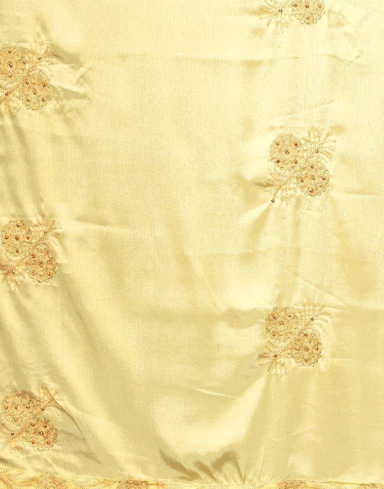 Light Yellow Chinon Saree | Sudathi
