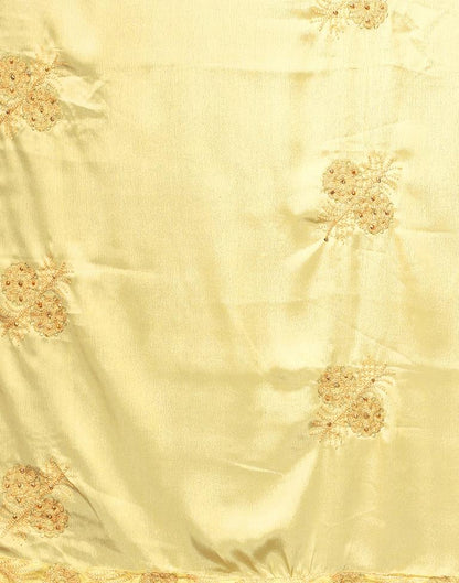 Light Yellow Chinon Saree | Sudathi