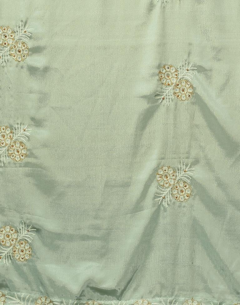 Pista Green Chinon Saree | Sudathi