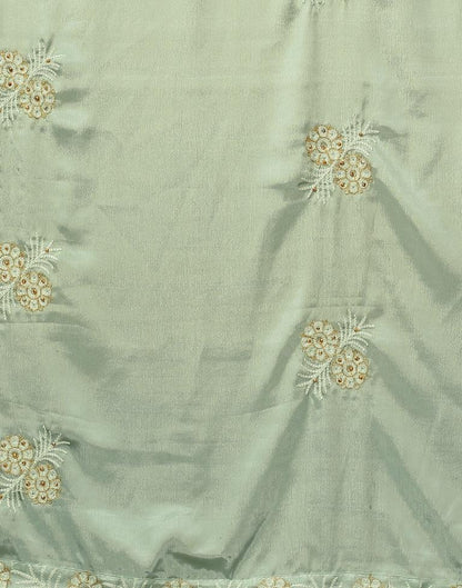 Pista Green Chinon Saree | Sudathi
