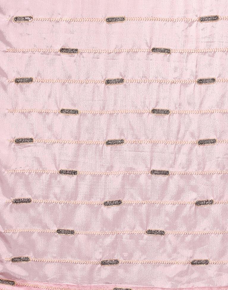 Baby Pink Chinon Saree | Sudathi