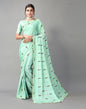 Mint Green Chinon Saree | Sudathi