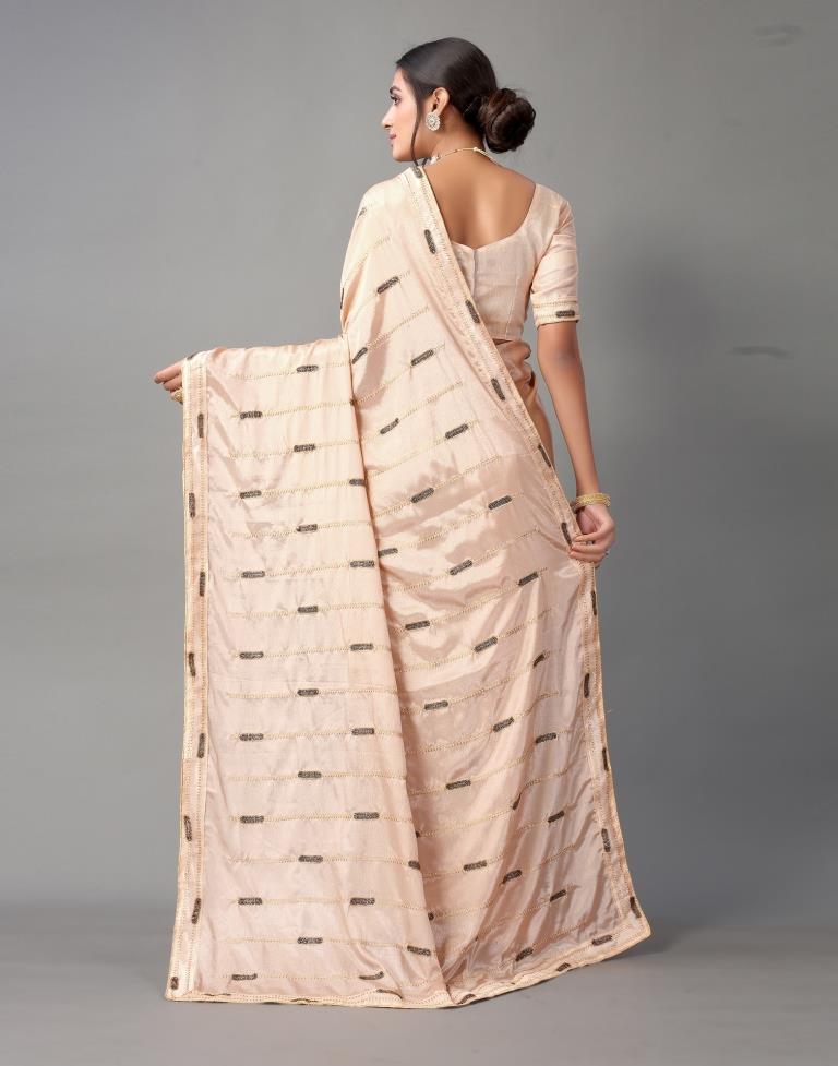Rose Golden Chinon Saree | Sudathi