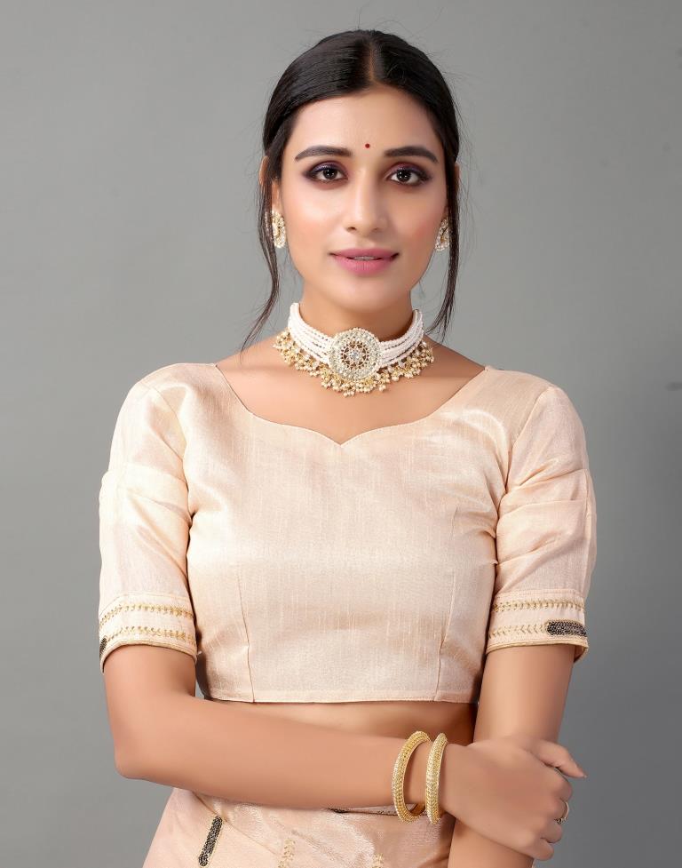 Rose Golden Chinon Saree | Sudathi