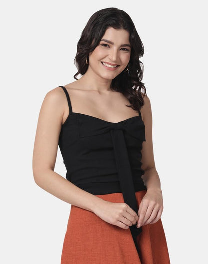 Black Colored Lycra Knitted Top | Sudathi