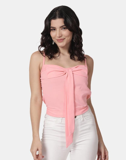 Peach Colored Lycra Knitted Top | Leemboodi