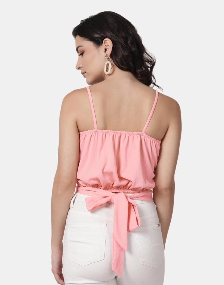 Peach Colored Lycra Knitted Top | Leemboodi