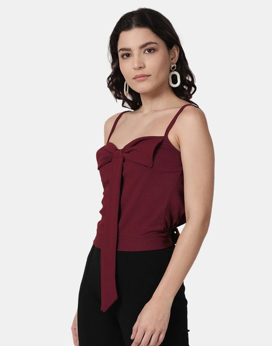 Maroon Colored Lycra Knitted Top | Sudathi