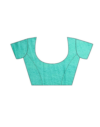 Turquoise Blue Floral Printed Saree | Sudathi