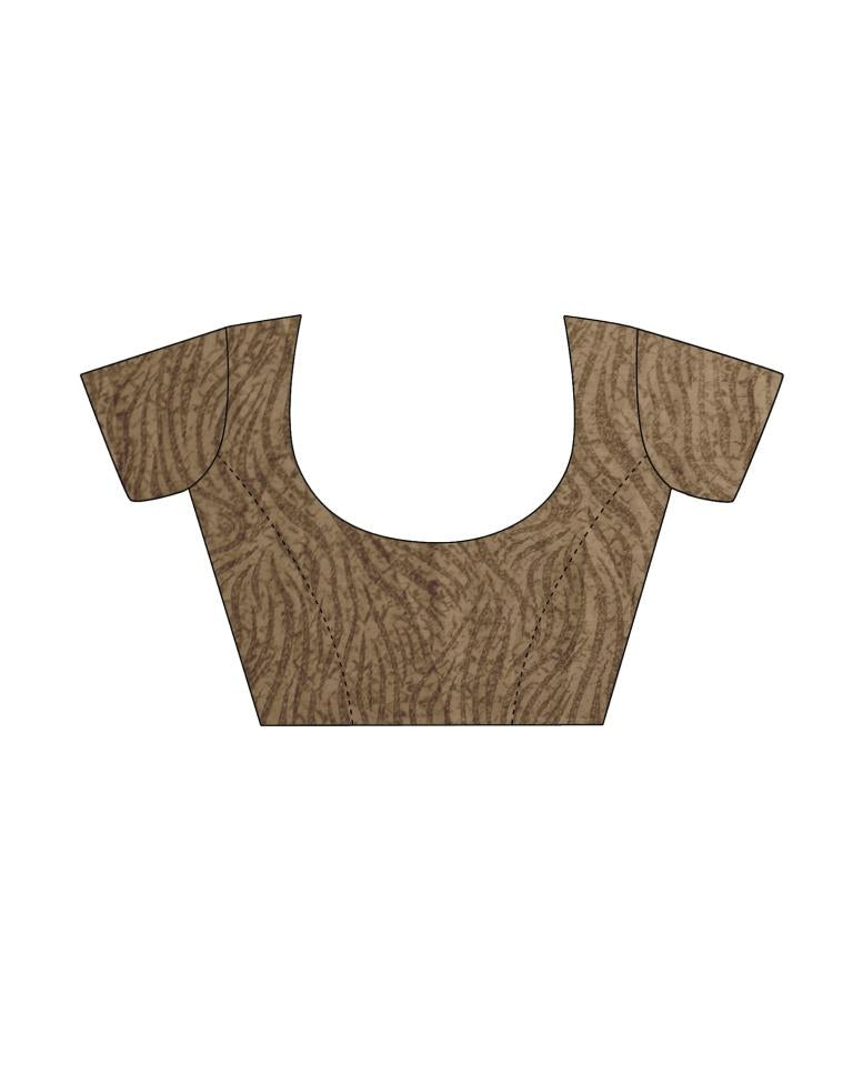 Brown Floral Printed Saree | Sudathi