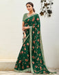 Dark Green Floral Printed Saree | Sudathi