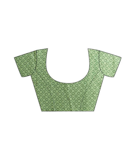 Dark Green Floral Printed Saree | Sudathi