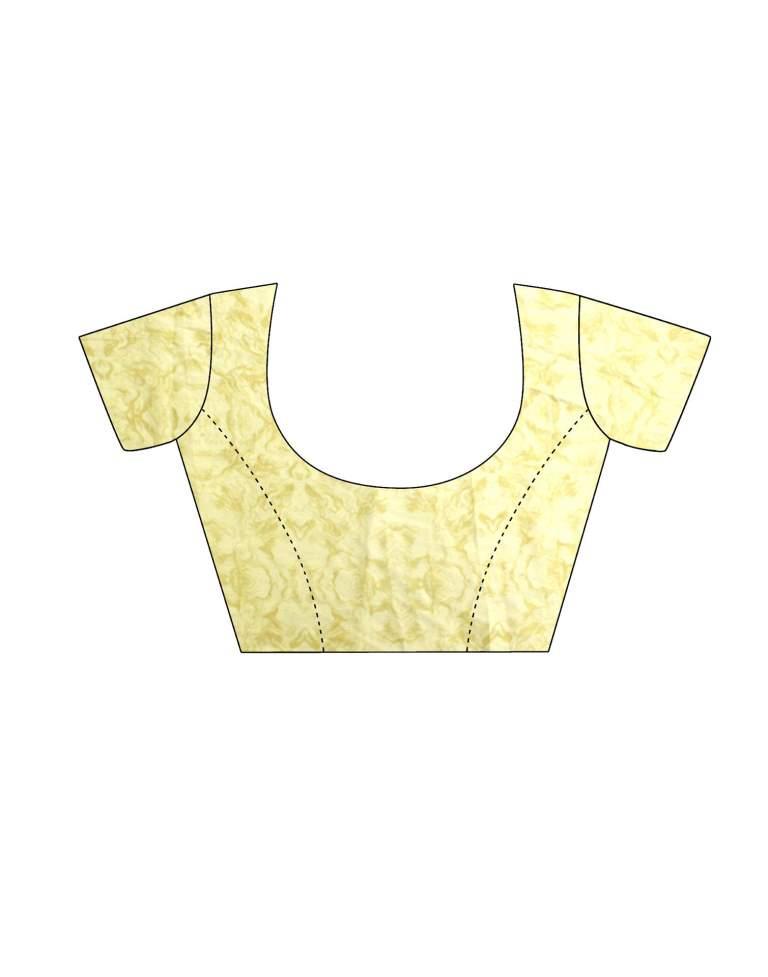 Light Yellow Floral Printed Saree | Sudathi