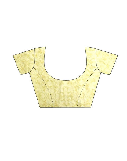 Light Yellow Floral Printed Saree | Sudathi
