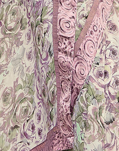 Light Purple Floral Printed Saree | Sudathi