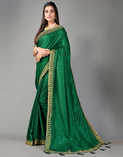 Bottle Green Silk Saree | Sudathi