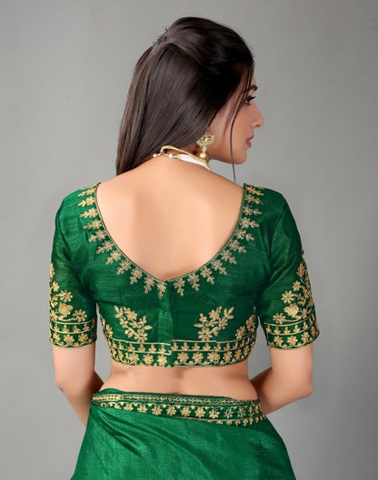 Bottle Green Silk Saree | Sudathi