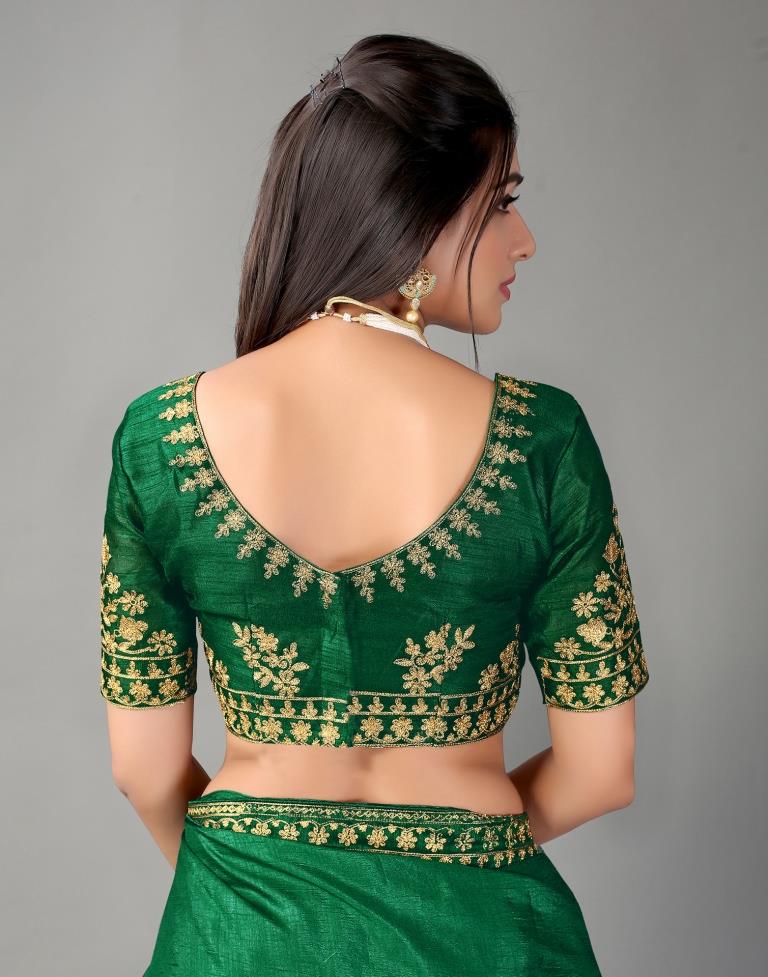 Bottle Green Silk Saree | Sudathi