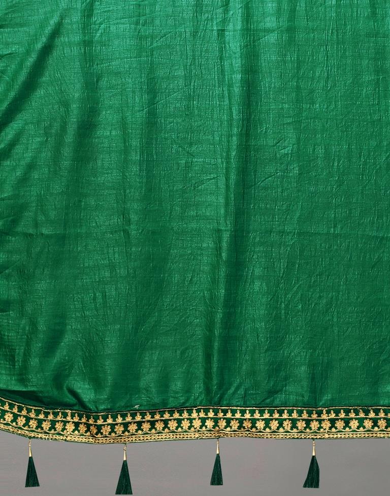 Bottle Green Silk Saree | Sudathi
