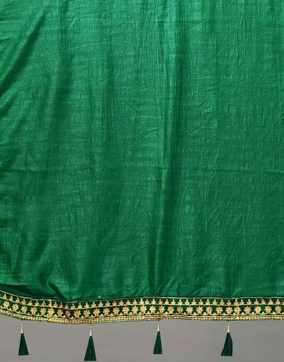 Bottle Green Silk Saree | Sudathi